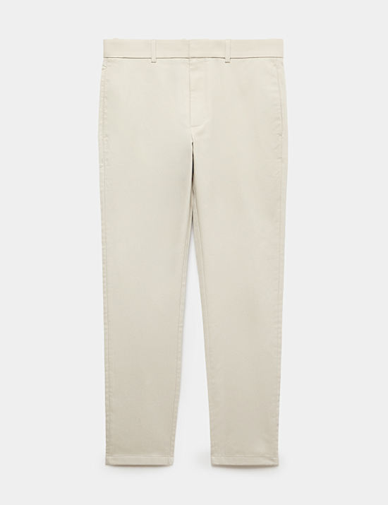 Slim Fit Italian Cotton Rich Stretch Trousers