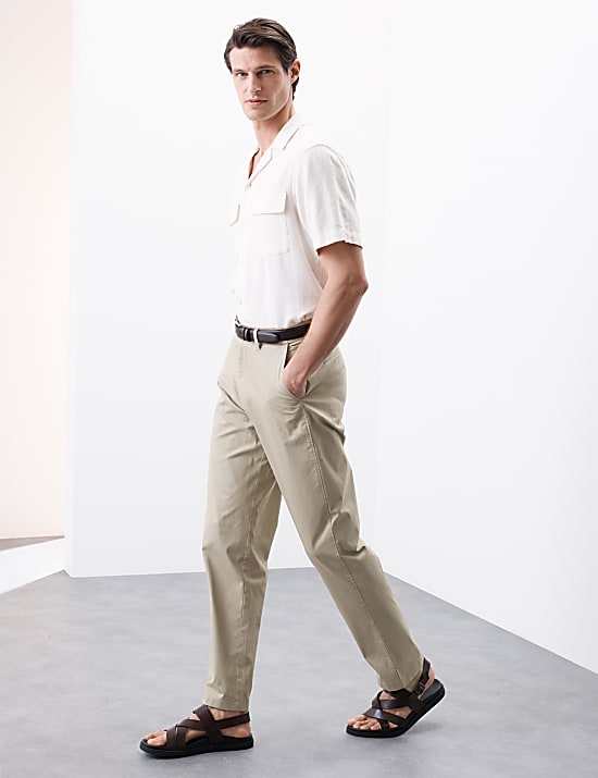 Pantalon chino coupe large ultra-l&eacute;ger