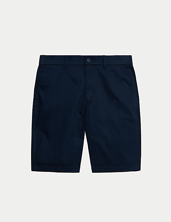 Regular-fit chinoshort van superlichte stof