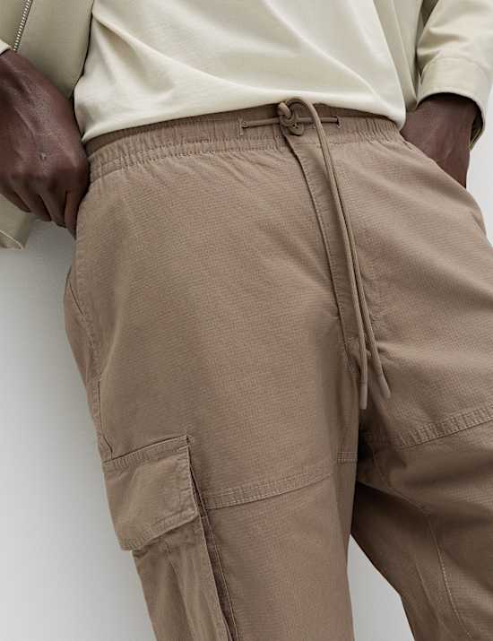 Slim Fit Ripstop Cargo Trousers