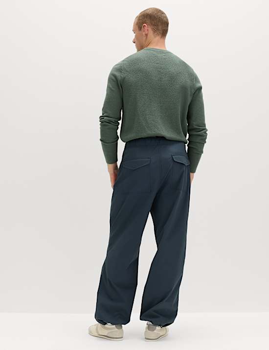 Loose Fit Elasticated Waist Parachute Trousers