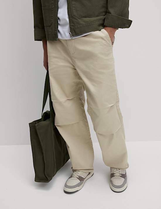 Loose Fit Lightweight Parachute Trousers