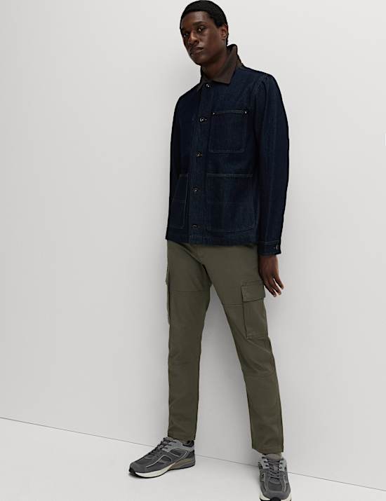 Tapered Fit Stretch Cargo Trousers