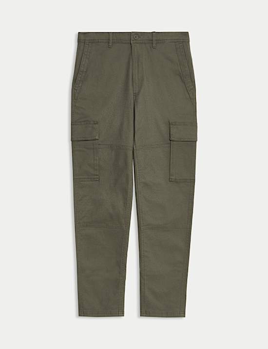 Tapered Fit Stretch Cargo Trousers