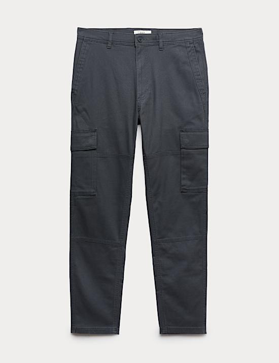 Tapered Fit Stretch Cargo Trousers