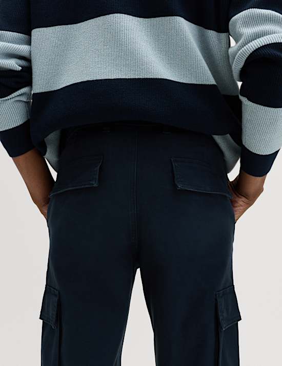 Tapered Fit Stretch Cargo Trousers