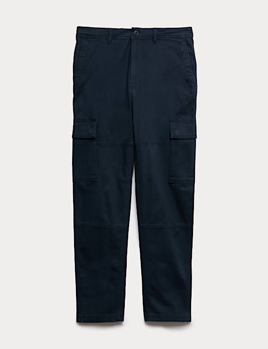 Tapered Fit Stretch Cargo Trousers