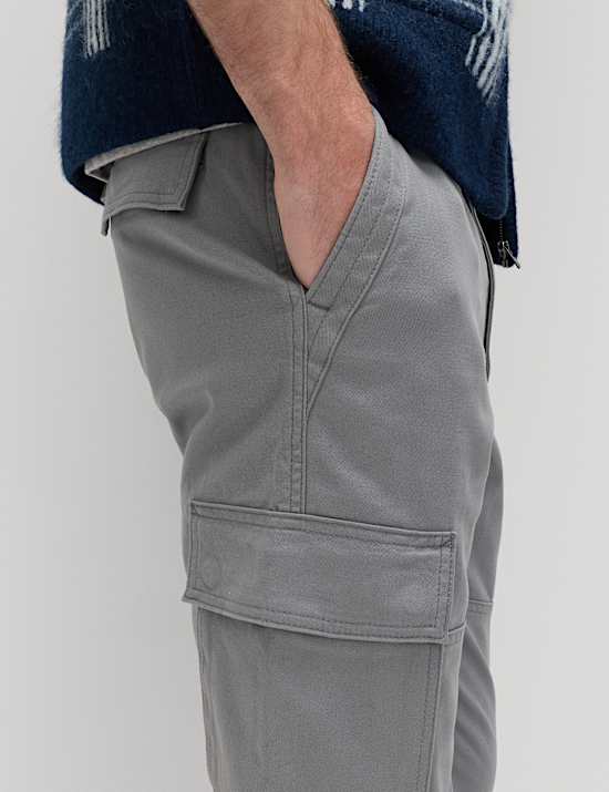Tapered Fit Stretch Cargo Trousers