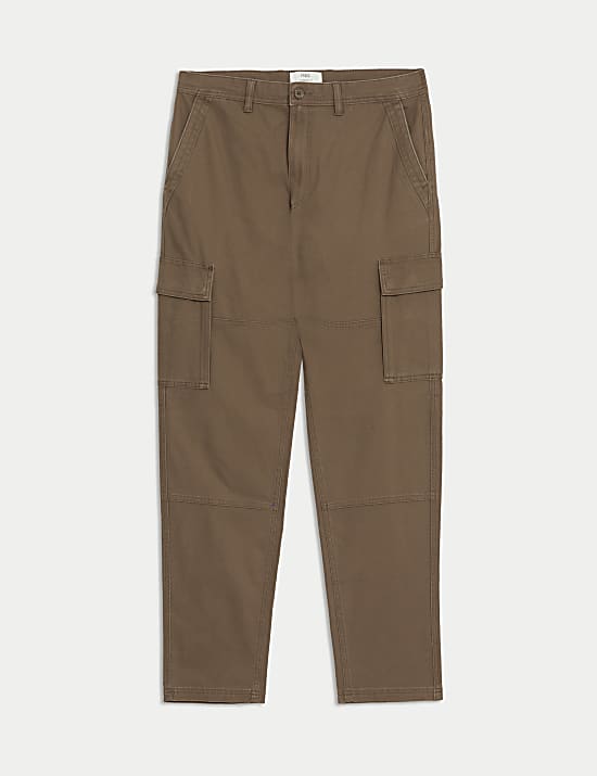 Tapered Fit Stretch Cargo Trousers