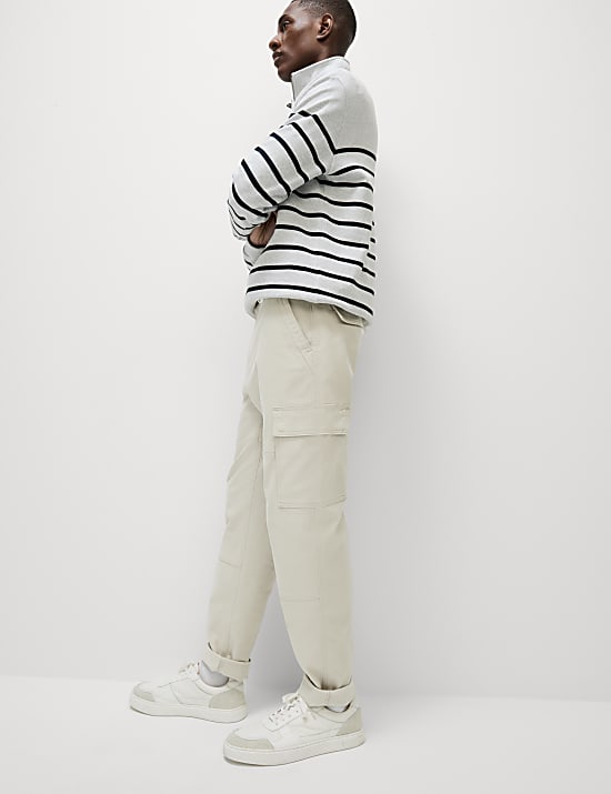 Tapered Fit Stretch Cargo Trousers