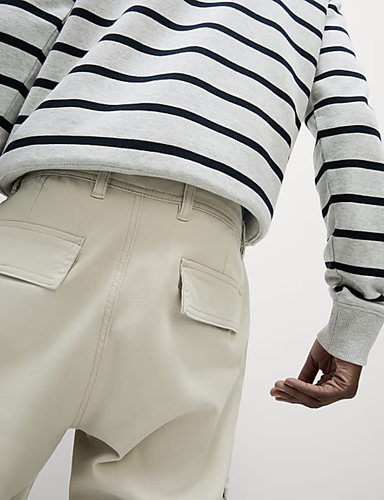 Tapered Fit Stretch Cargo Trousers