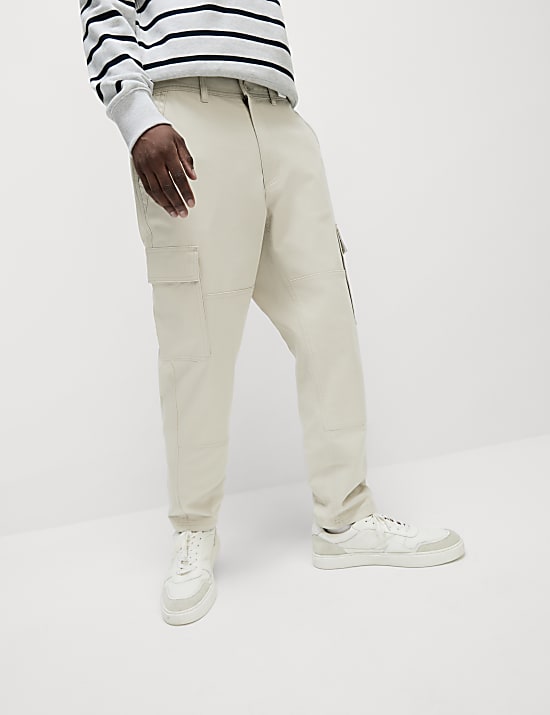 Tapered Fit Stretch Cargo Trousers