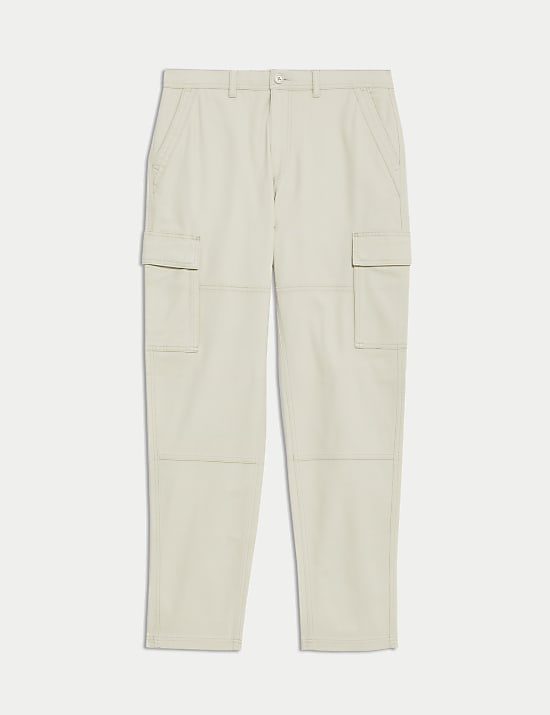 Tapered Fit Stretch Cargo Trousers