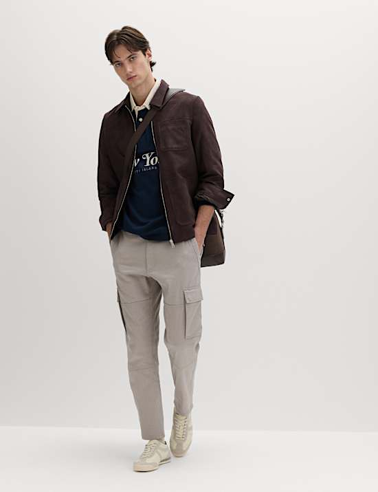 Tapered Fit Stretch Cargo Trousers