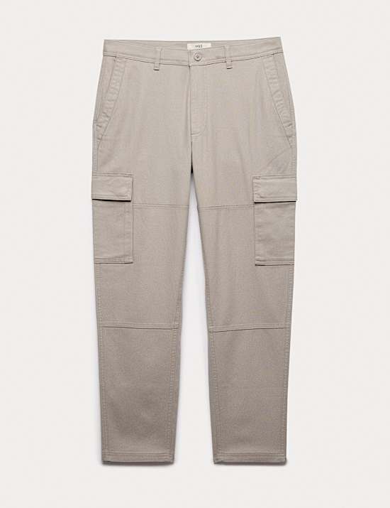 Tapered Fit Stretch Cargo Trousers