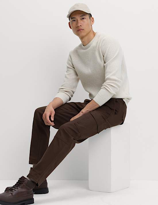 Tapered Fit Stretch Cargo Trousers
