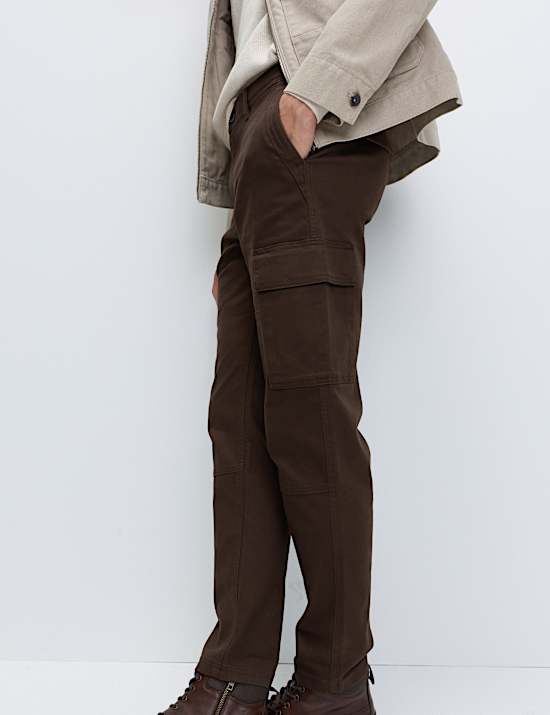 Tapered Fit Stretch Cargo Trousers