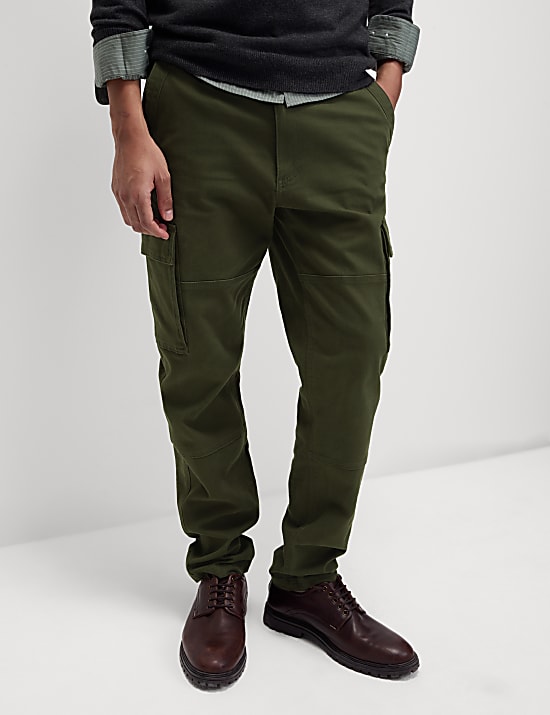 Tapered Fit Stretch Cargo Trousers