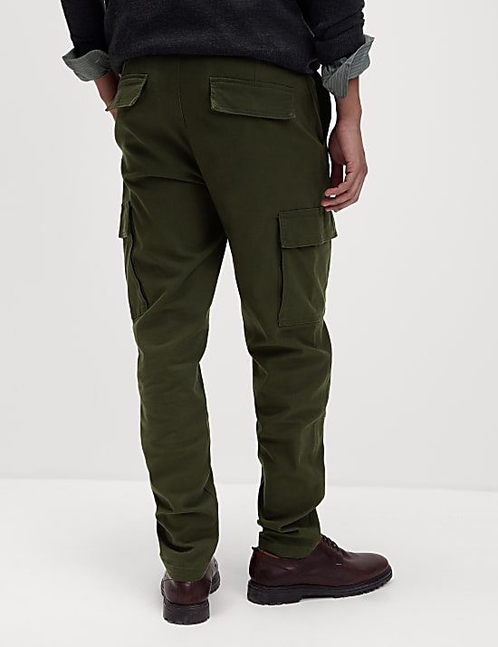 Tapered Fit Stretch Cargo Trousers