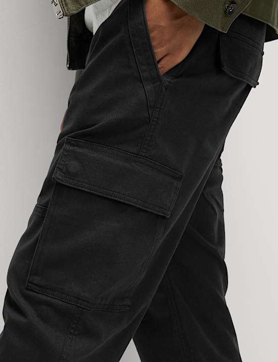 Tapered Fit Stretch Cargo Trousers