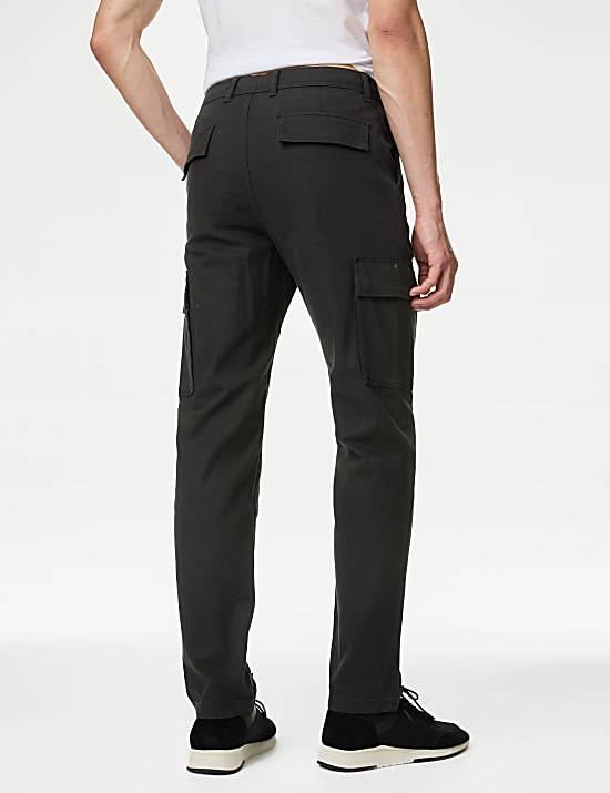 Tapered Fit Stretch Cargo Trousers
