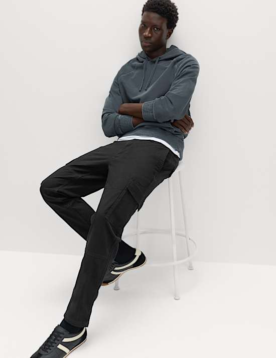 Tapered Fit Stretch Cargo Trousers