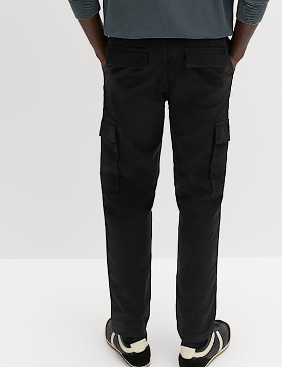 Tapered Fit Stretch Cargo Trousers