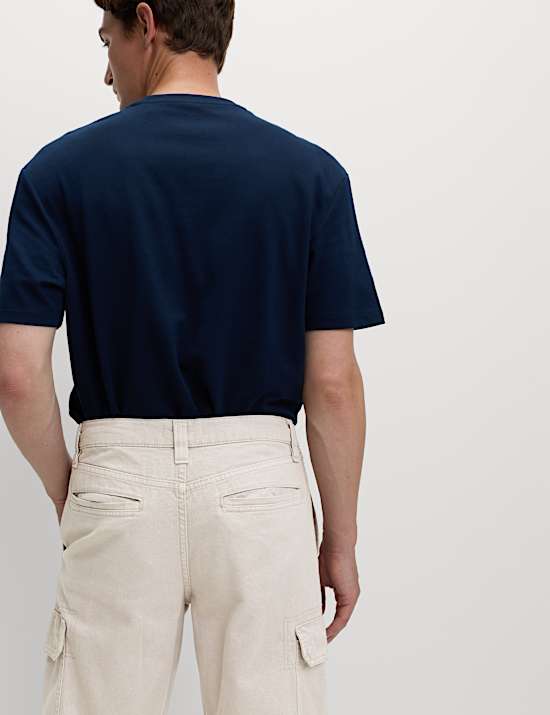 Loose Fit Pure Cotton Cargo Trousers