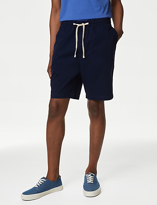 Short 100&nbsp;% coton &agrave; taille &eacute;lastique