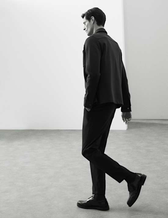 Regular Fit Textured Dobby Pleat Front Chinos