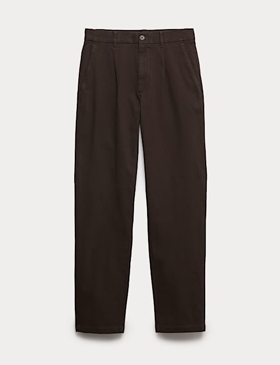 Regular Fit Textured Dobby Pleat Front Chinos