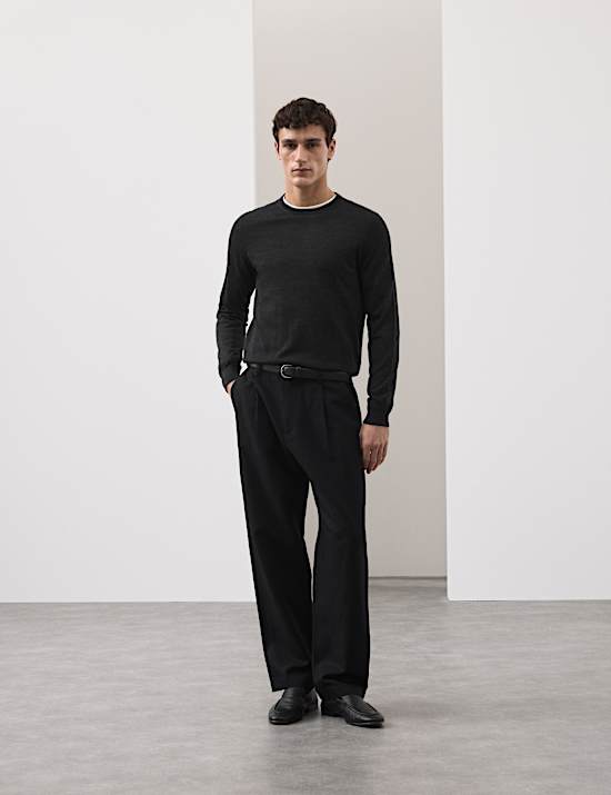 Relaxed Fit Cotton Linen Blend Trousers