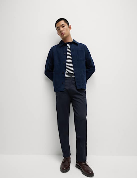 Straight Fit Side Tab Trousers