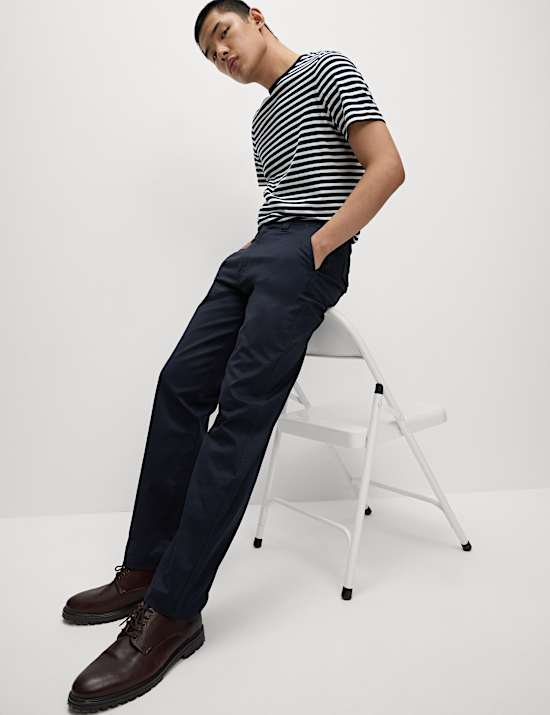 Straight Fit Side Tab Trousers