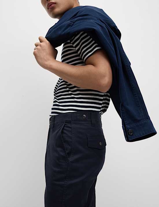 Straight Fit Side Tab Trousers