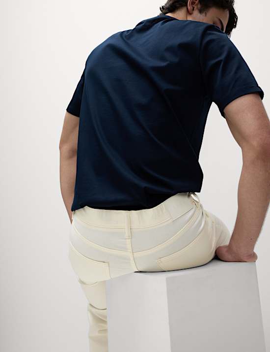 Straight fit Textured 5 Pocket Trousers