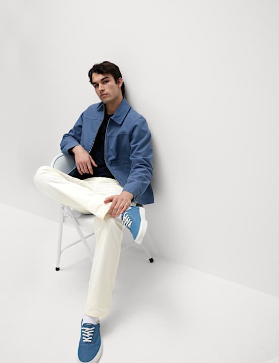 Straight fit Textured 5 Pocket Trousers