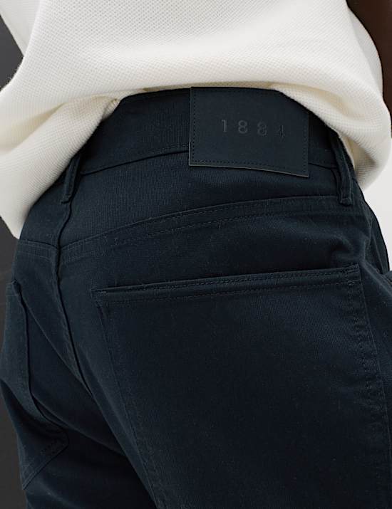 Straight Fit Textured 5 Pocket Trousers