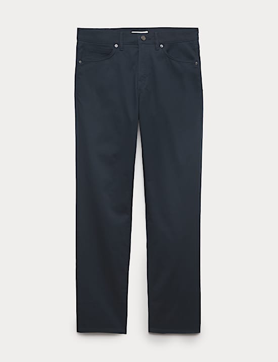 Straight Fit Textured 5 Pocket Trousers