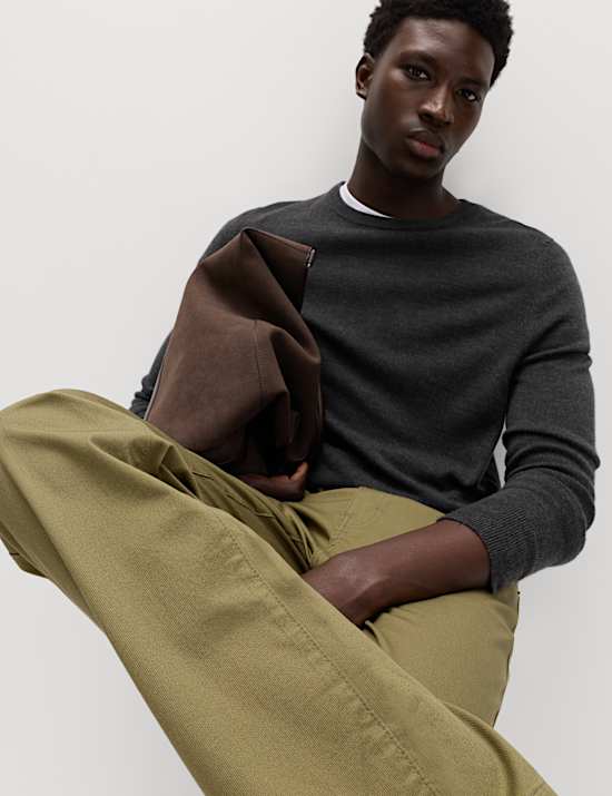 Straight Fit Textured 5 Pocket Trousers
