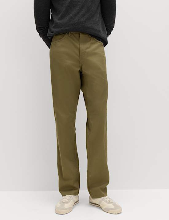 Straight Fit Textured 5 Pocket Trousers