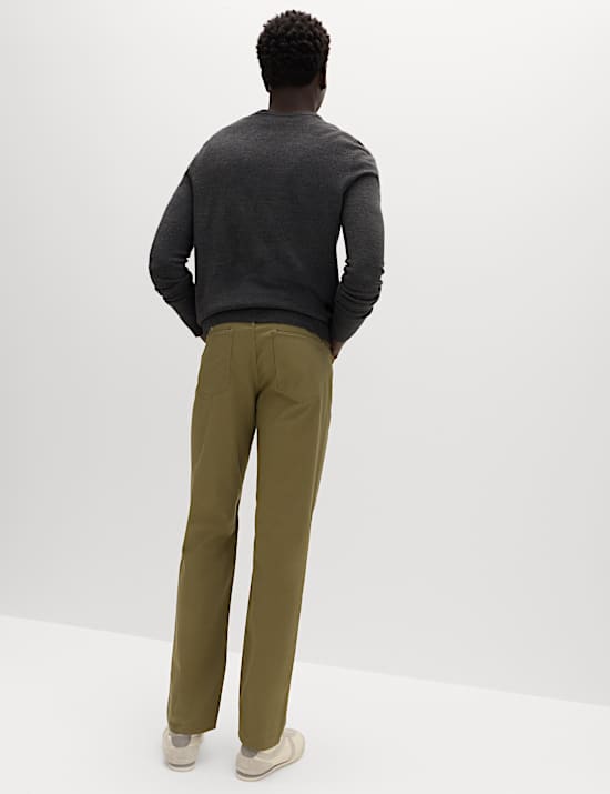 Straight Fit Textured 5 Pocket Trousers