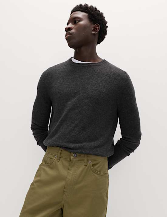 Straight Fit Textured 5 Pocket Trousers