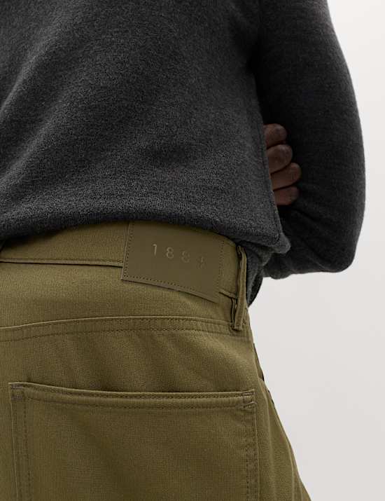Straight Fit Textured 5 Pocket Trousers