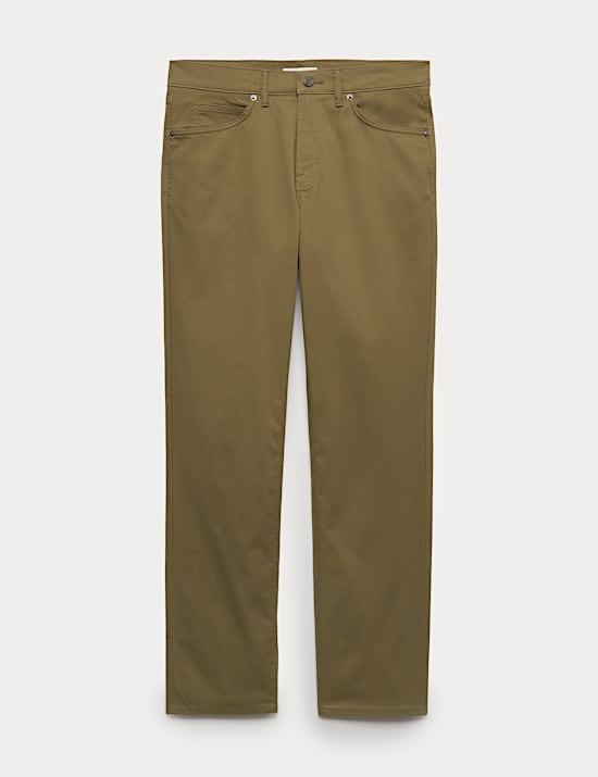 Straight Fit Textured 5 Pocket Trousers