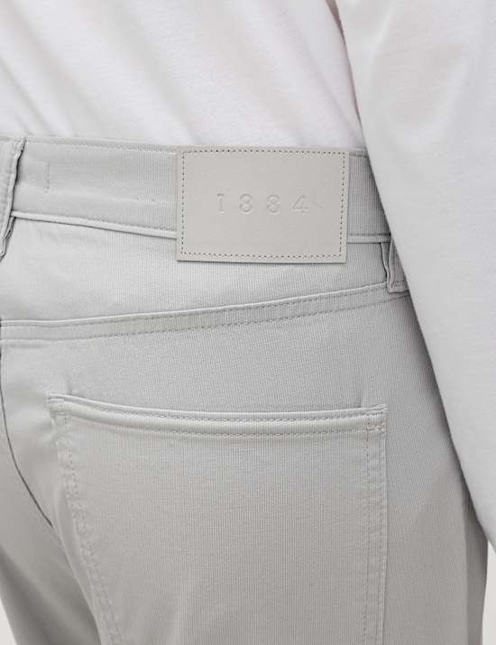 Straight Fit Textured 5 Pocket Trousers