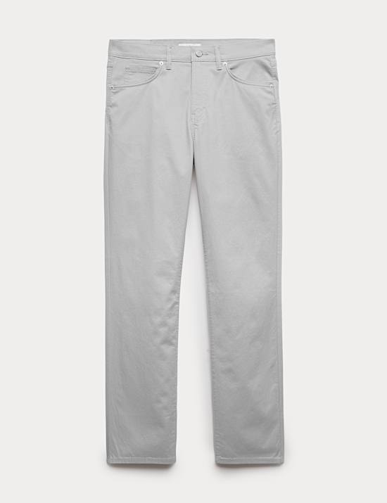 Straight Fit Textured 5 Pocket Trousers