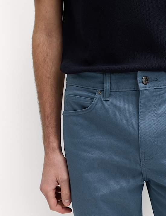 Straight Fit Textured 5 Pocket Trousers