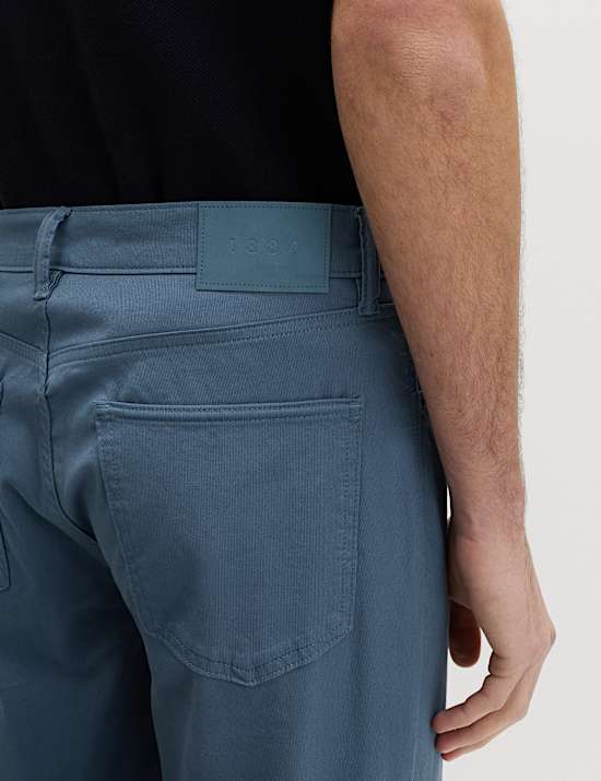Straight Fit Textured 5 Pocket Trousers