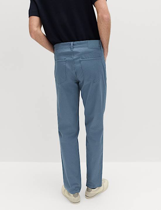 Straight Fit Textured 5 Pocket Trousers